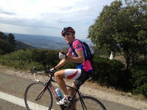 Steph dans la montée du ventoux